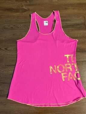 The North Face •Pink Racerback Tank Top Large FlashDry Workout Active Athletic